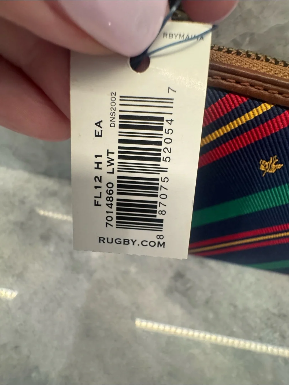 Rugby Ralph Lauren Navy Wallet with Red, Green and Yellow Stripes